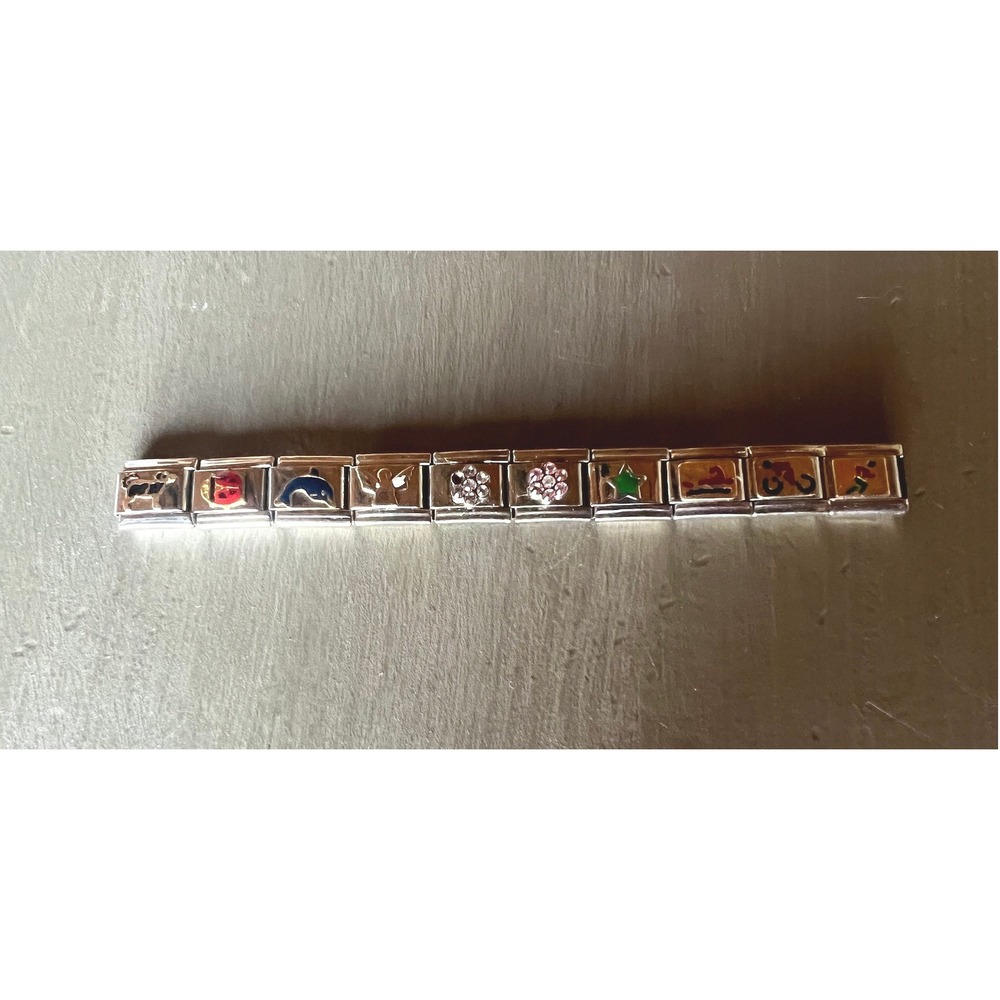 Boxing IF Composition Italian Charm Bracelet 3.5in Stainless Steel 10 Link